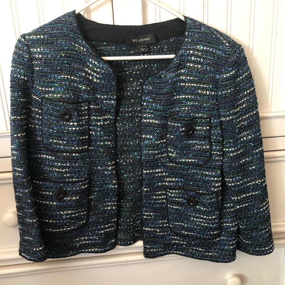 St. John Knit multicolor 4 pocket blazer